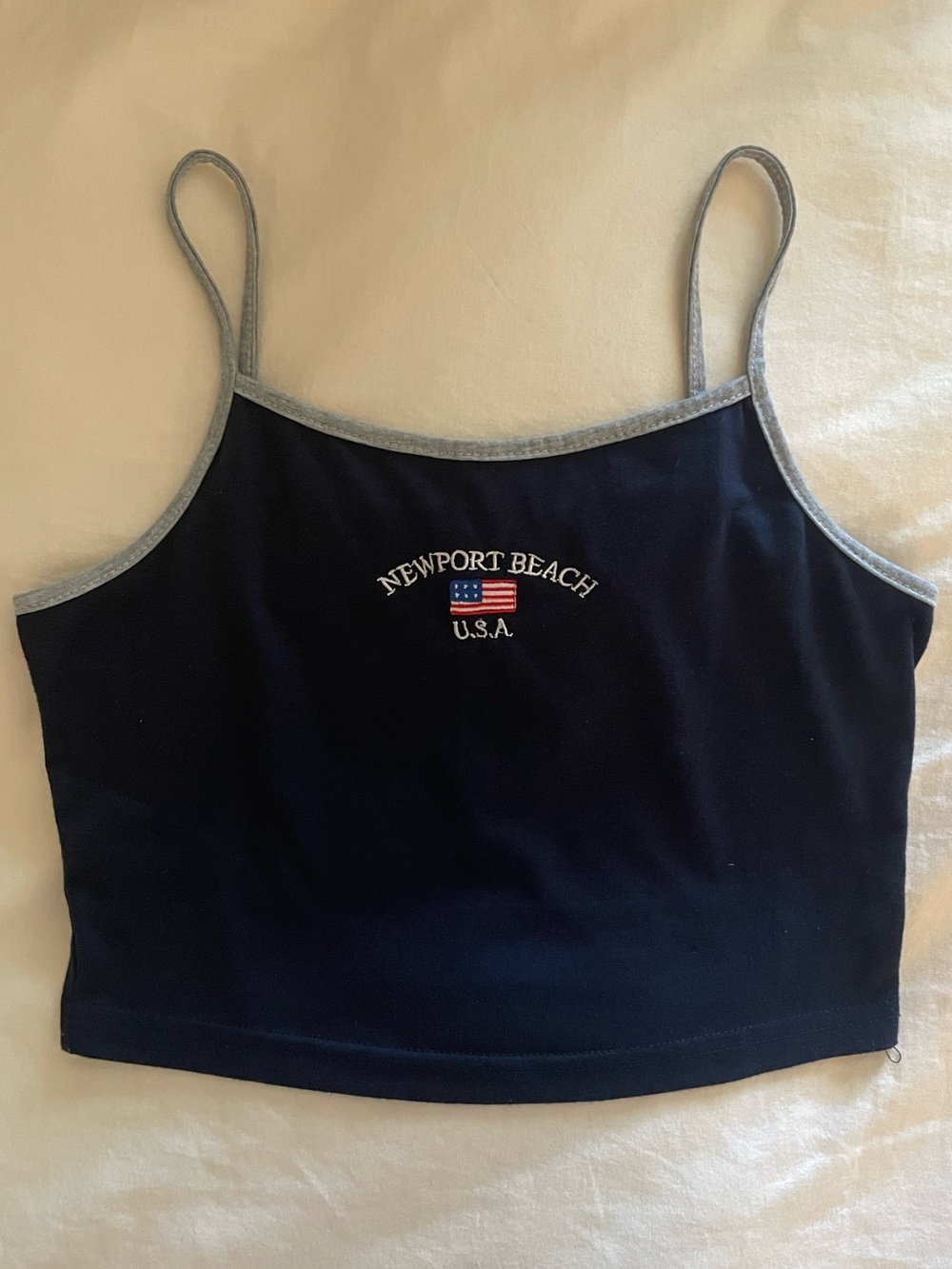 Newport Beach USA Navy Tank with Grey Trim